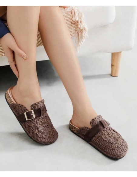 Zueco Índigo marrón