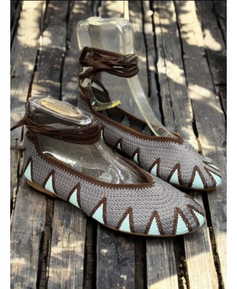 Manoletina Crochet Gris