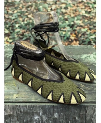 Manoletina Crochet Verde